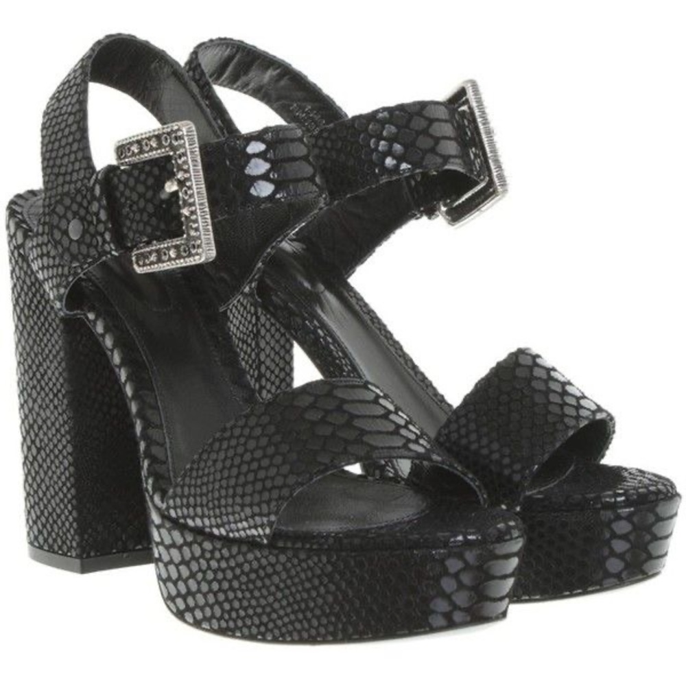 The Kooples Moonlight Black Platform Sandals